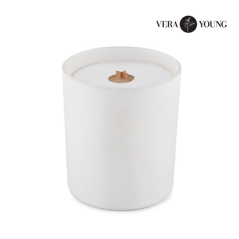 Sojawachskerze 220 g - Library - VERA YOUNG - Weiß