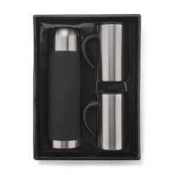 Geschenkset ACON (Thermosflasche 500ml und 2 Thermobecher 260ml) - Schwarz