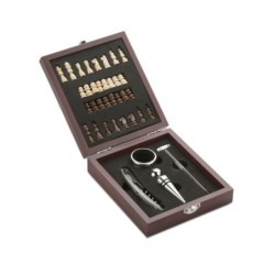 Weinset mit Schachspiel TREBB - Braun