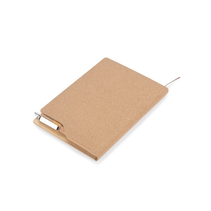 Notizblock aus Kork mit Stift TESSO A5 - Beige