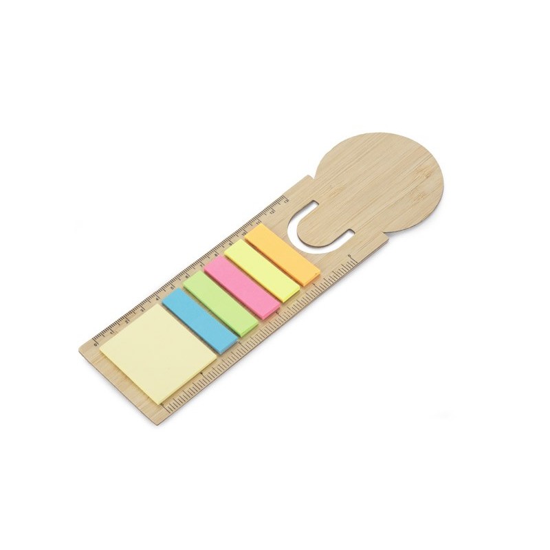 Bambuslineal mit Notizblöcken BEMO - Beige