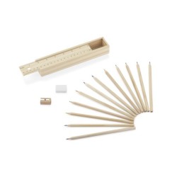 Federtasche mit Malstiften 12 St. KRASI - Beige