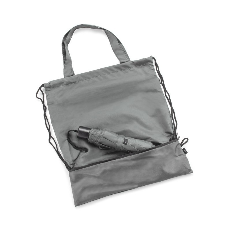 Kordeltasche mit Regenschirm RAINY - Hellgrau