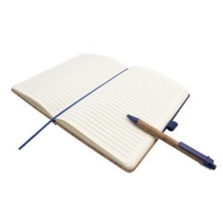 Notizbuch A5 aus Kork mit Kugelschreiber | Layla - Dunkelblau