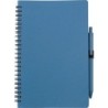 Notizbuch A5 aus Weizenstroh mit Kugelschreiber - Blau