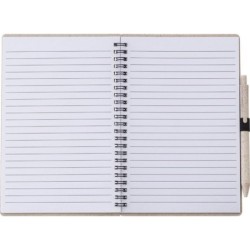 Notizbuch A5 aus Weizenstroh mit Kugelschreiber - Hellbraun