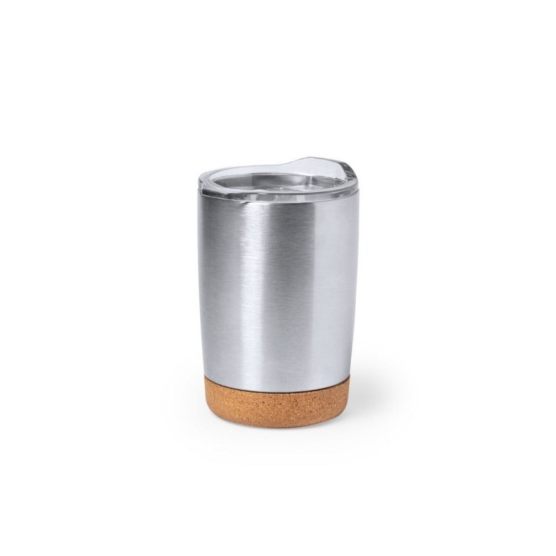 Reisebecher 380 ml, Korkelement - Silber