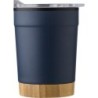 Thermobecher 300 ml mit Bambuselement - Dunkelblau