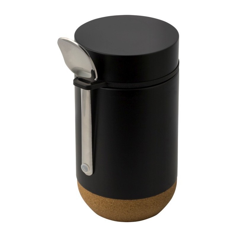 Thermischer Lebensmittelbehälter 400 ml, Löffel - Schwarz