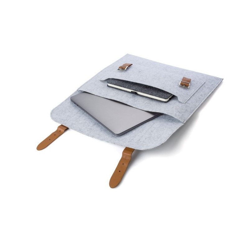 Laptoptasche 14" aus RPET-Filz - Grau