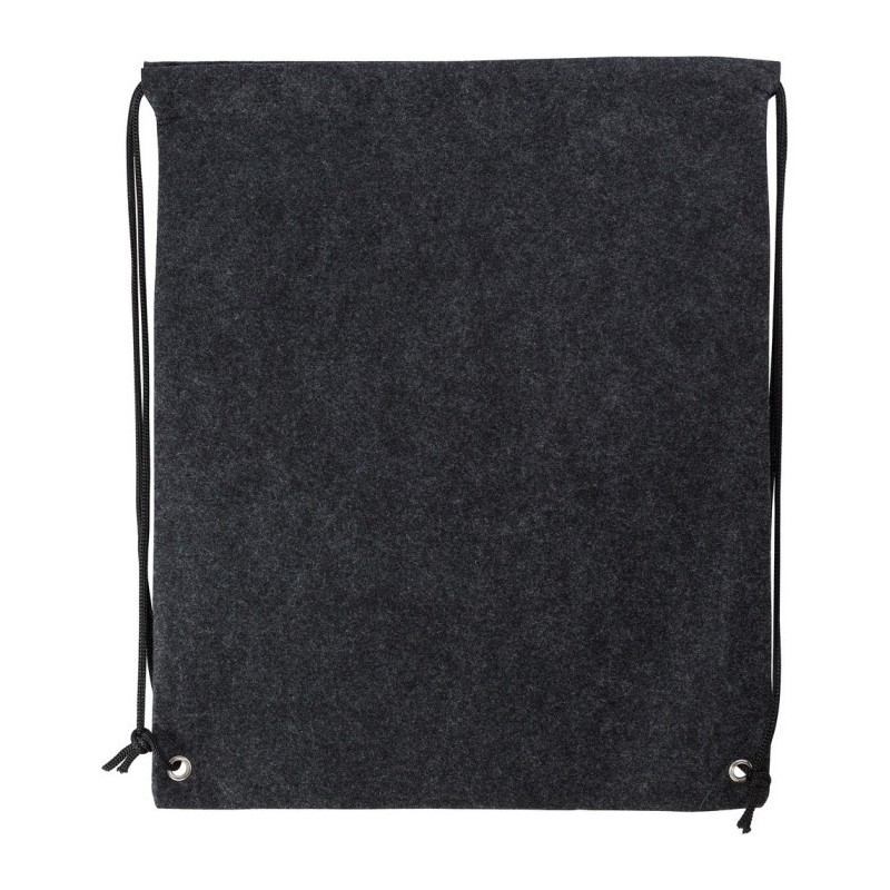 Kordelzugbeutel aus RPET-Filz - Graphit