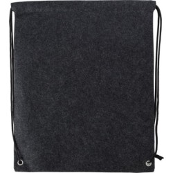 Kordelzugbeutel aus RPET-Filz - Graphit