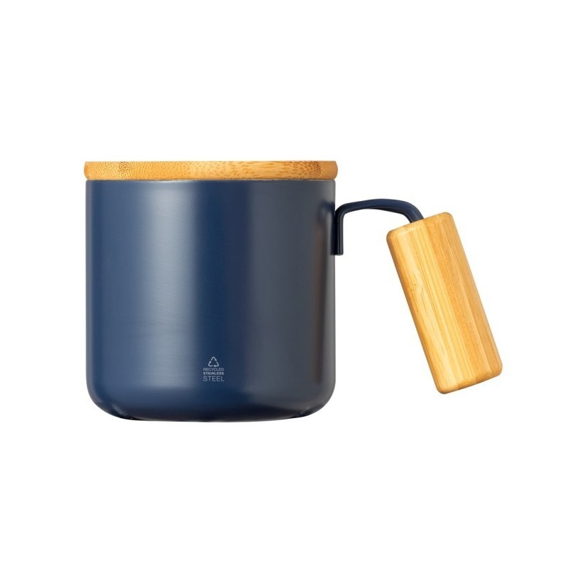 Thermobecher aus recyceltem Edelstahl 330 ml - Dunkelblau