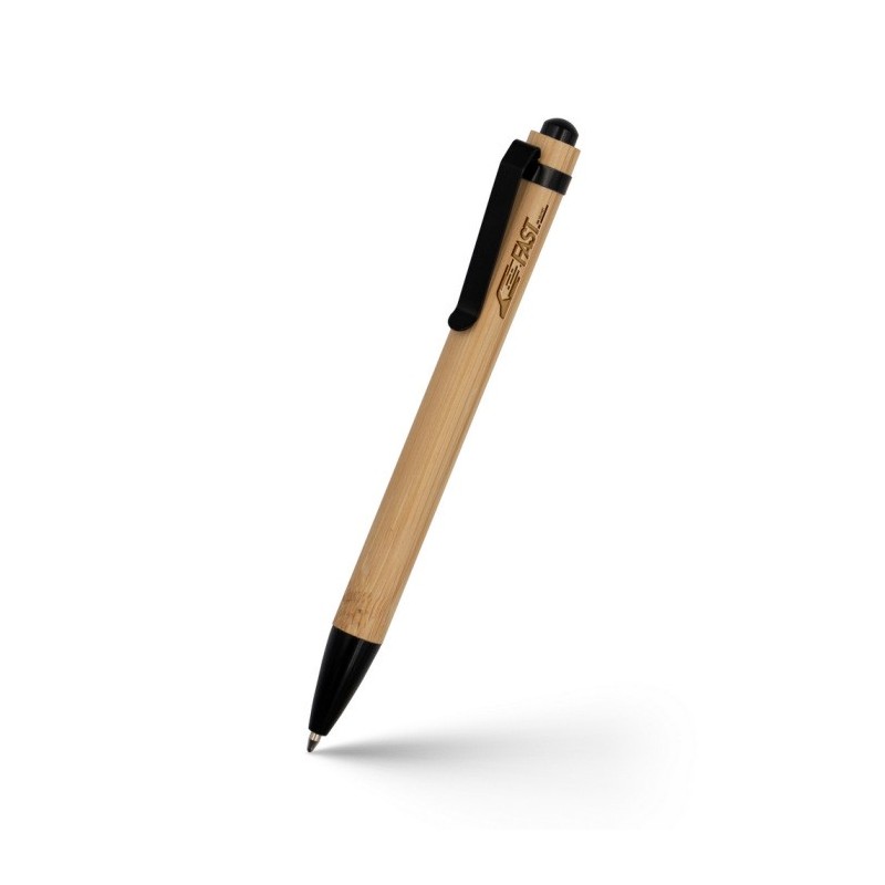 Kugelschreiber mit Bambus-Schaft - Schwarz