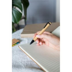 Kugelschreiber mit Bambus-Schaft - Schwarz