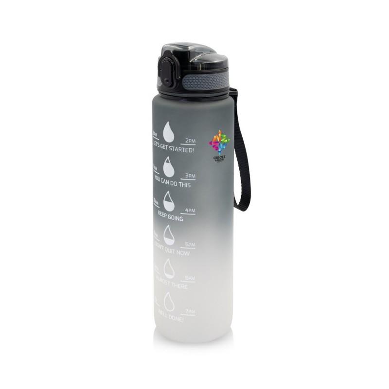 Motivationsflasche 1000 ml Air Gifts| Kayleigh - Grau