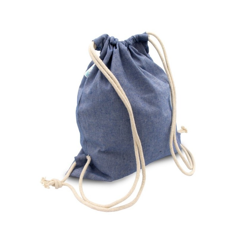 B'RIGHT Kordelzugbeutel aus recycelter Baumwolle - Blau