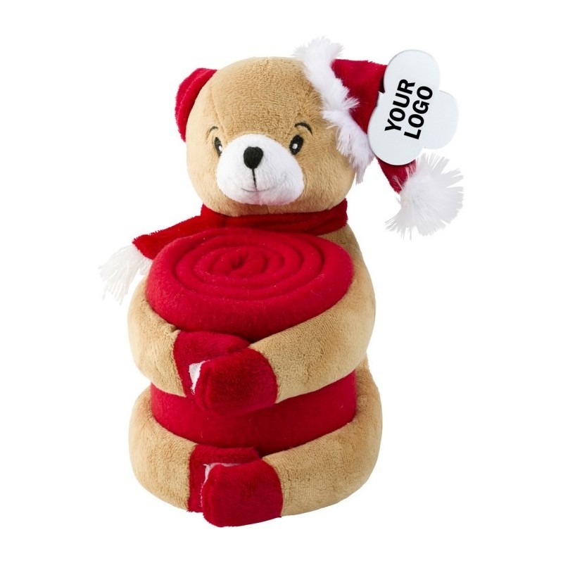 Plüschtier mit Vliesdecke - Braun