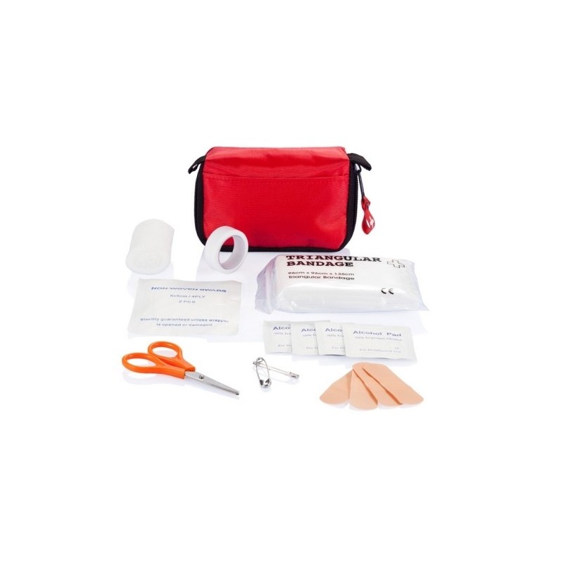 Erste-Hilfe-Set in Hülle, 14-tlg. - Rot
