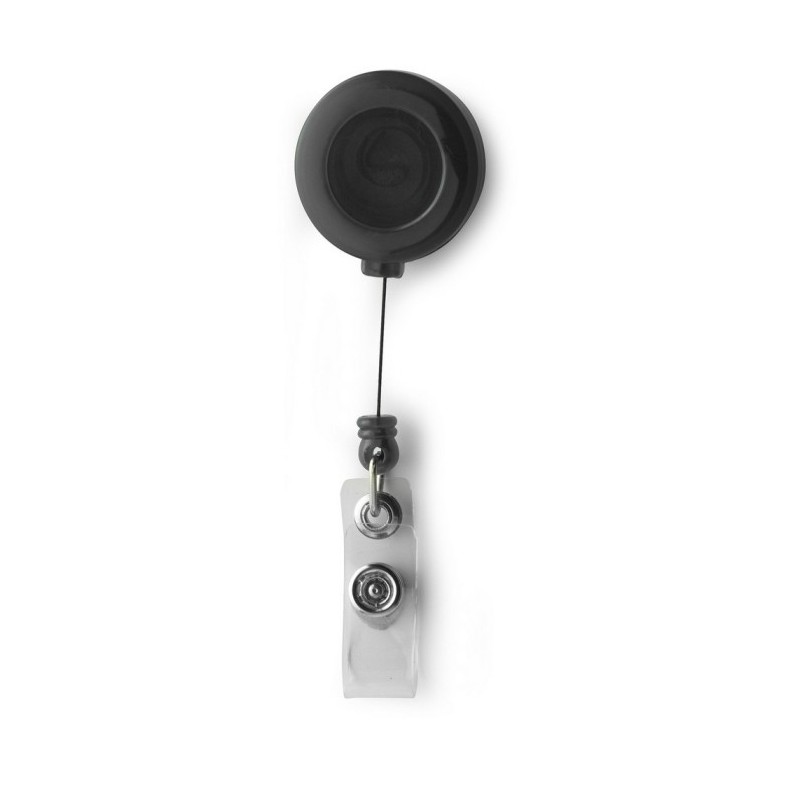 Skipasshalter, aufrollbare Schnur ca. 80 cm - Schwarz