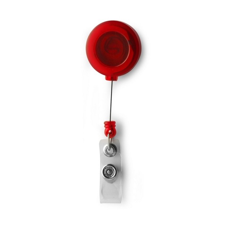 Skipasshalter, aufrollbare Schnur ca. 80 cm - Rot