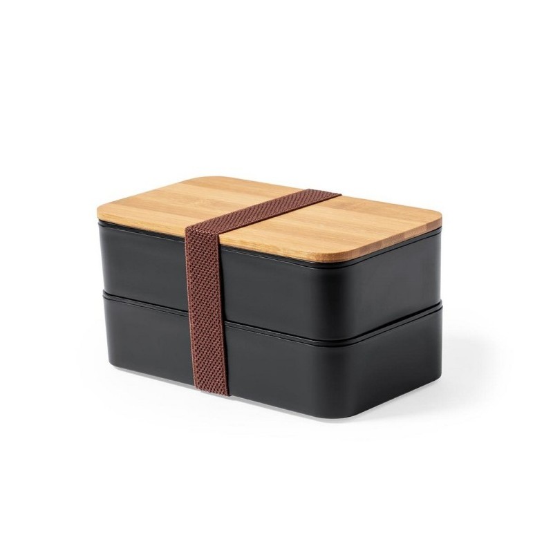 Lunchbox 1,4 l, Besteck - Schwarz