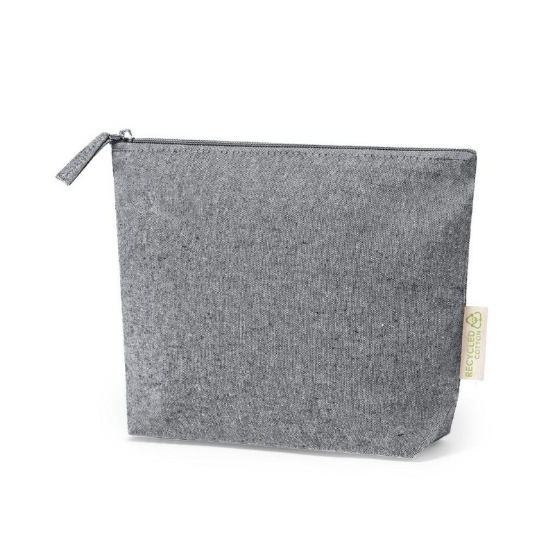 Kulturbeutel aus recycelter Baumwolle - Schwarz