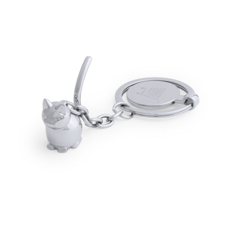 Schlüsselanhänger "Tier", Einkaufswagenchip - Chrome