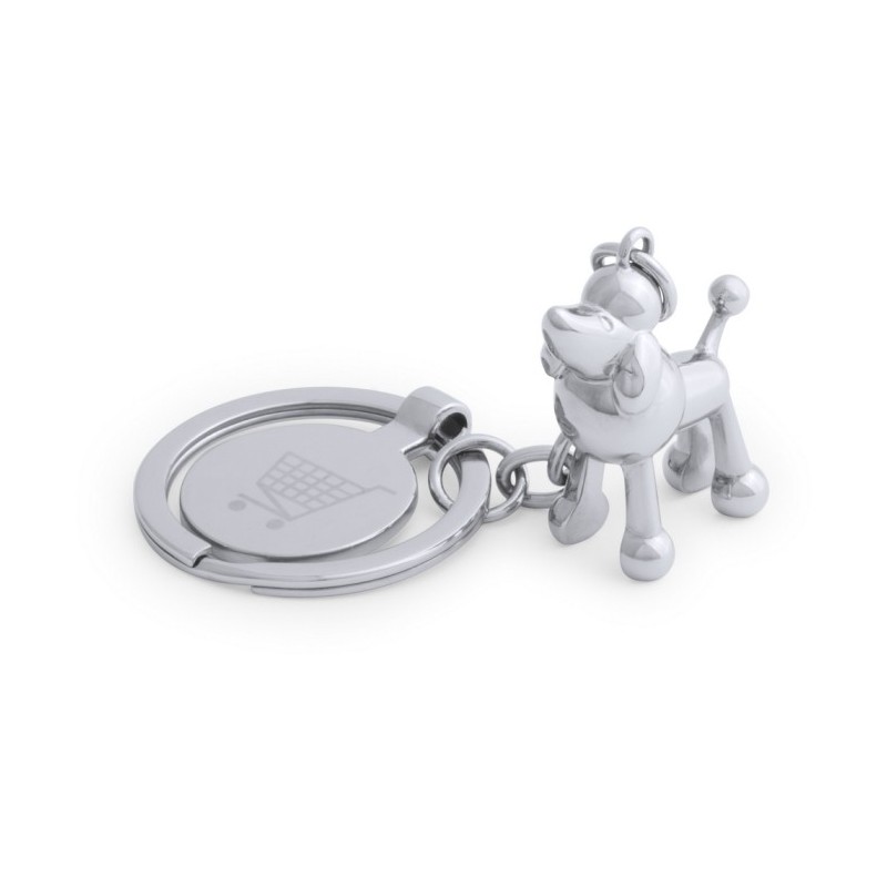 Schlüsselanhänger "Tier", Einkaufswagenchip - Silber