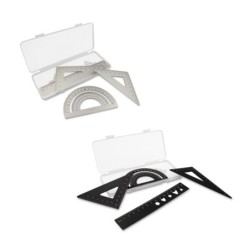 Schulset, Lineal, 2 Winkelmaße und Winkelmesser | Kaulana - Grau