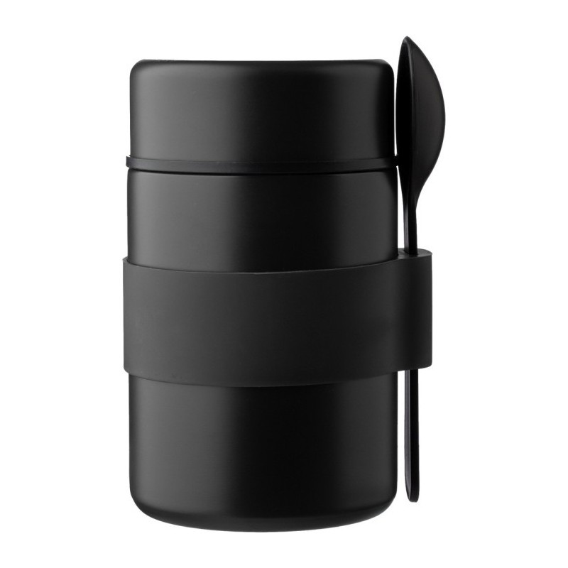 Lebensmittelbehälter 460 ml mit Löffel - Schwarz
