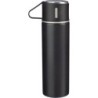 Thermosflasche 420 ml, drei Becher 150 ml - Schwarz