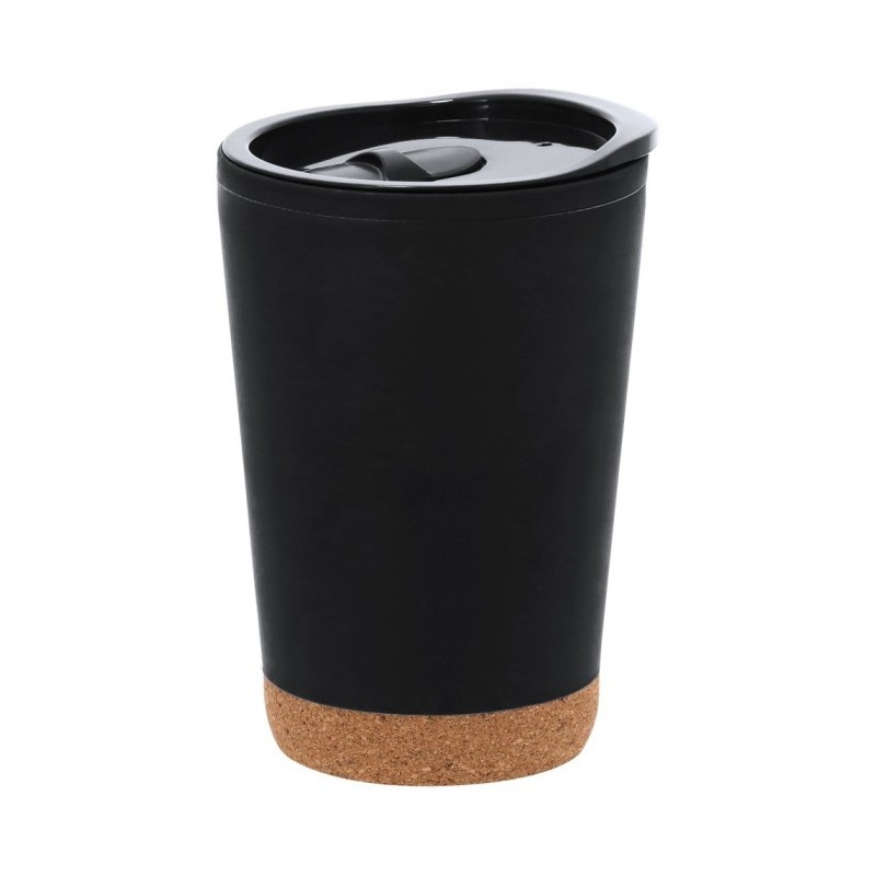 Thermobecher 260 ml mit Korkdetail - Schwarz