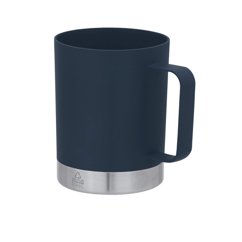 Becher 400 ml aus recyceltem Edelstahl und recyceltem PP - Dunkelblau