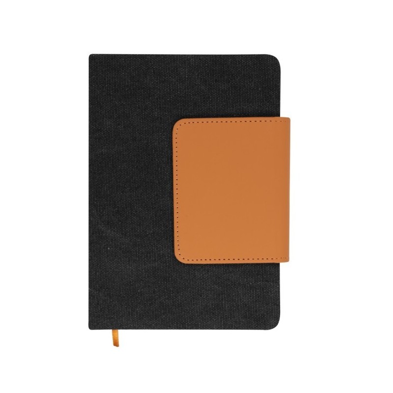 Notizbuch ca. A5, recyceltes PU - Schwarz