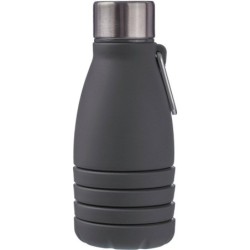 Faltbare Sportflasche 550 ml mit Karabiner - Schwarz