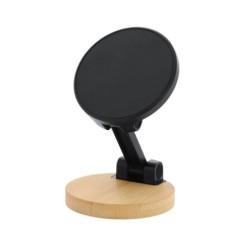 Magnetischer Handyhalter aus Bambus - Schwarz