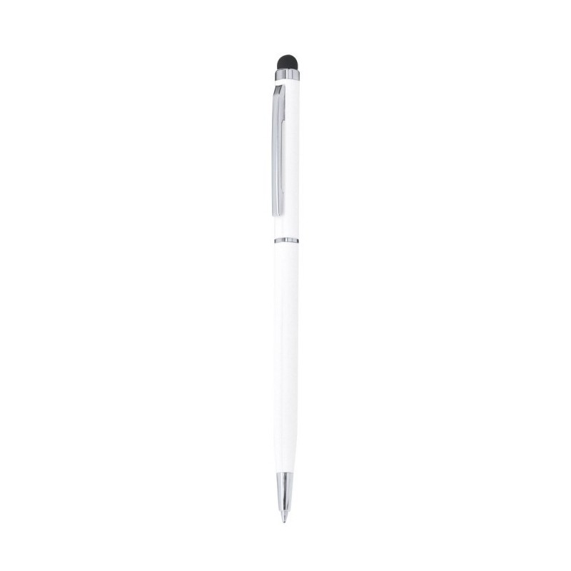 Kugelschreiber aus recyceltem Aluminium, Touch-Pen - Weiß