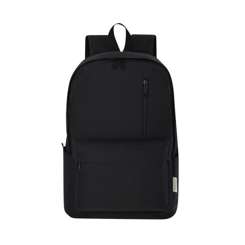 Laptop-Rucksack aus recycelter Baumwolle 15“ - Schwarz