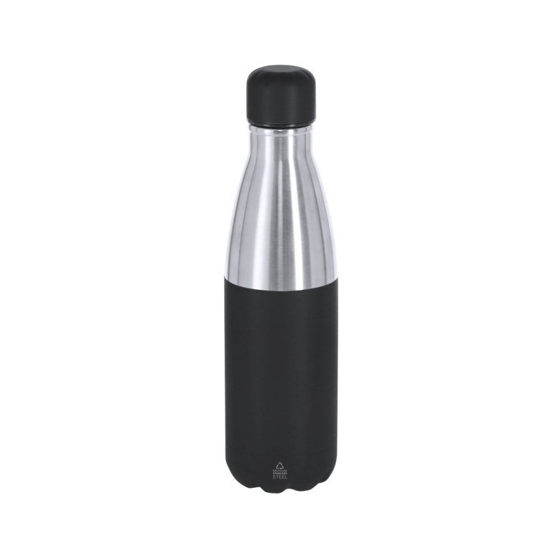 Thermoflasche aus recyceltem Edelstahl 550 ml - Schwarz