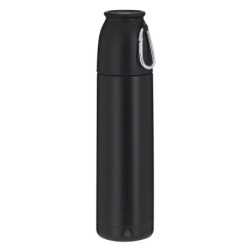 Thermosflasche aus recyceltem Edelstahl 500 ml - Schwarz