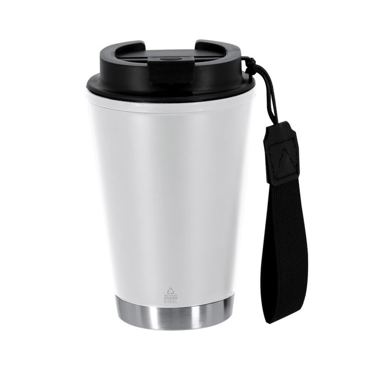 Thermobecher aus recyceltem Edelstahl 300 ml - Weiß