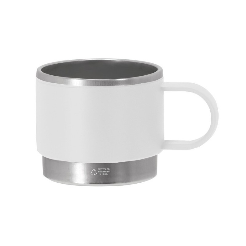 Becher aus recyceltem Edelstahl 140 ml - Weiß