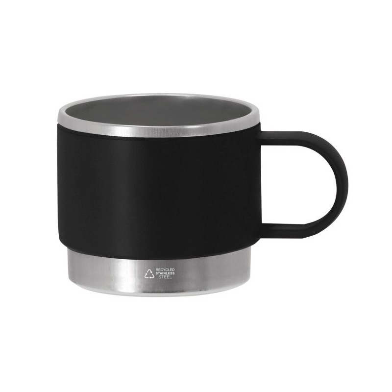 Becher aus recyceltem Edelstahl 140 ml - Schwarz