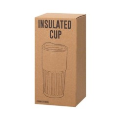 Thermobecher aus recyceltem Edelstahl 600 ml - Schwarz