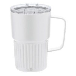 Thermobecher aus recyceltem Edelstahl 450 ml - Weiß