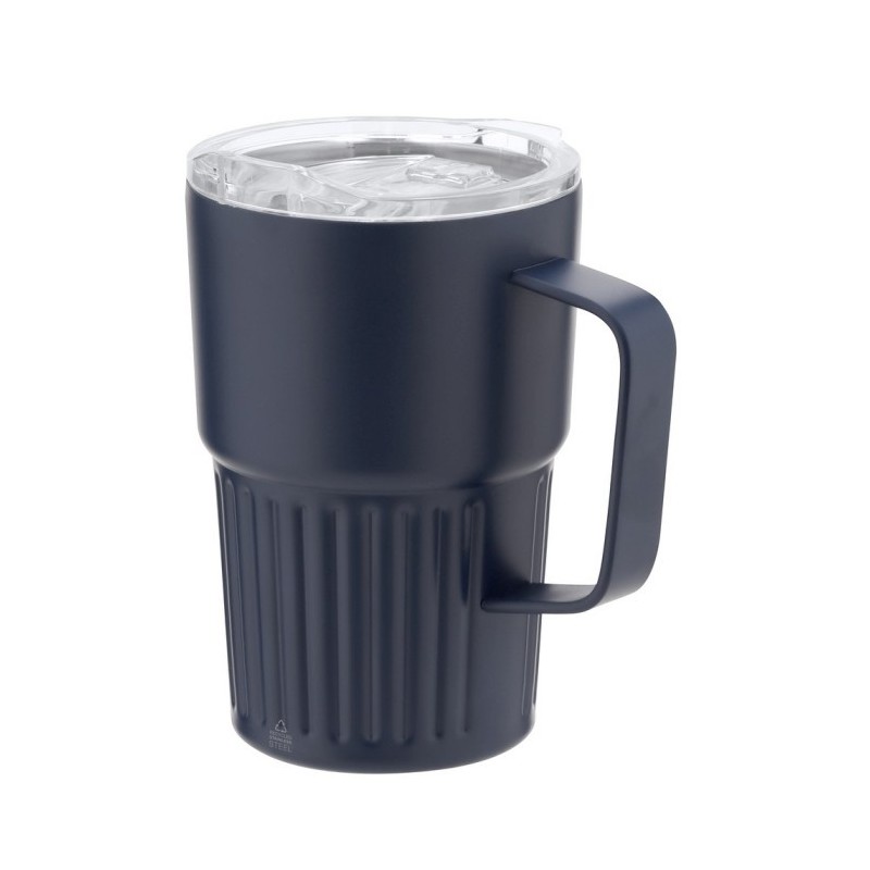 Thermobecher aus recyceltem Edelstahl 450 ml - Dunkelblau