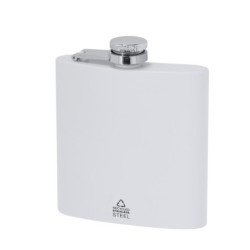 Flachmann aus recyceltem Edelstahl 175 ml - Weiß