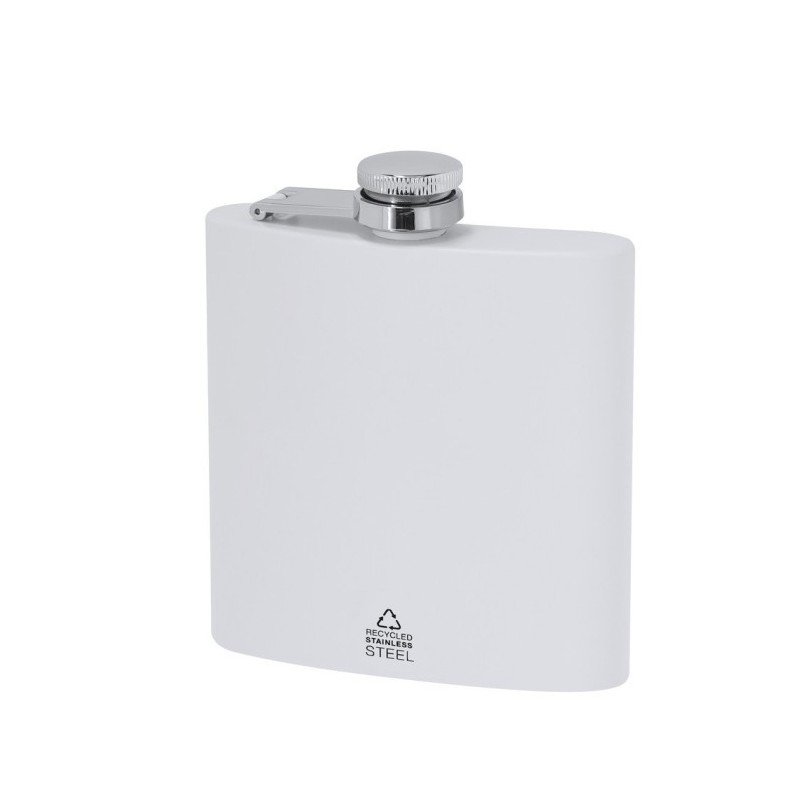 Flachmann aus recyceltem Edelstahl 175 ml - Weiß