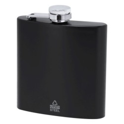 Flachmann aus recyceltem Edelstahl 175 ml - Schwarz